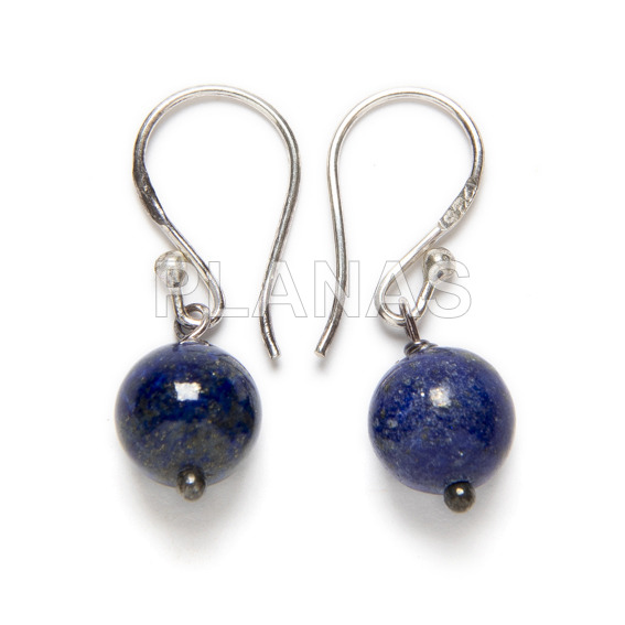 Earrings in sterling silver and lapizlazuli.