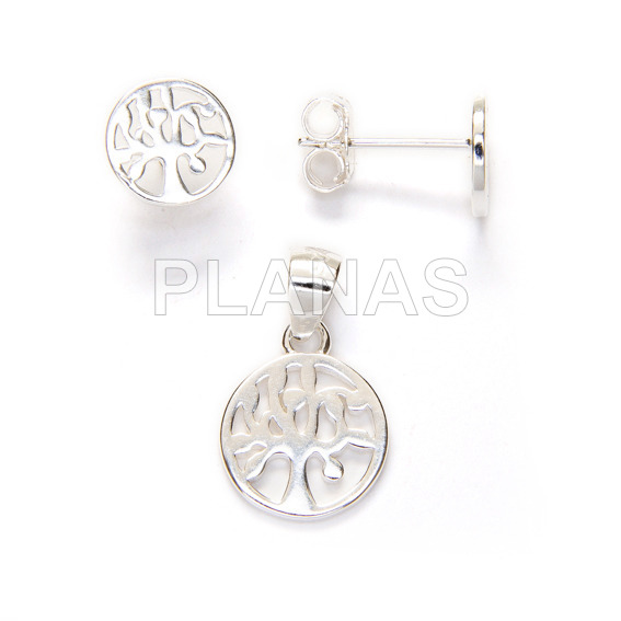 Sterling silver set tree of life.