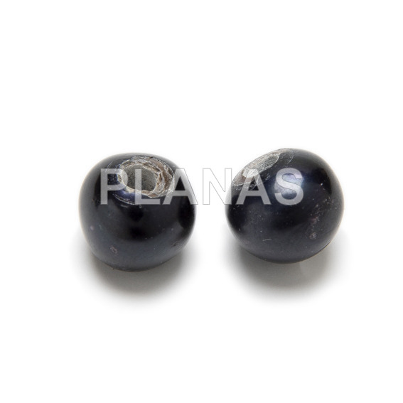 Freshwater cultured pearls, blue 10mm.