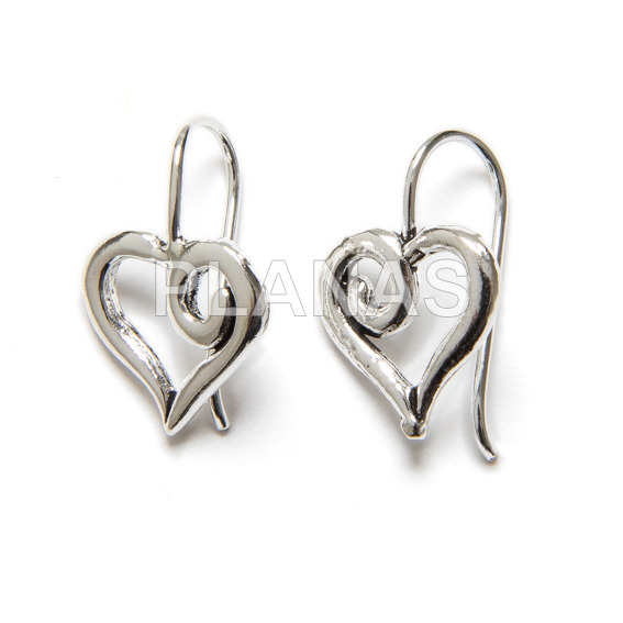 Sterling silver earrings. heart.