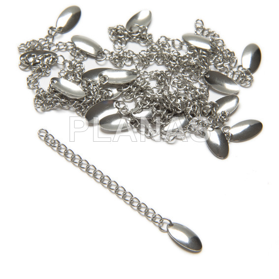 Pack of 20 stainless steel extension chains. 5cm.