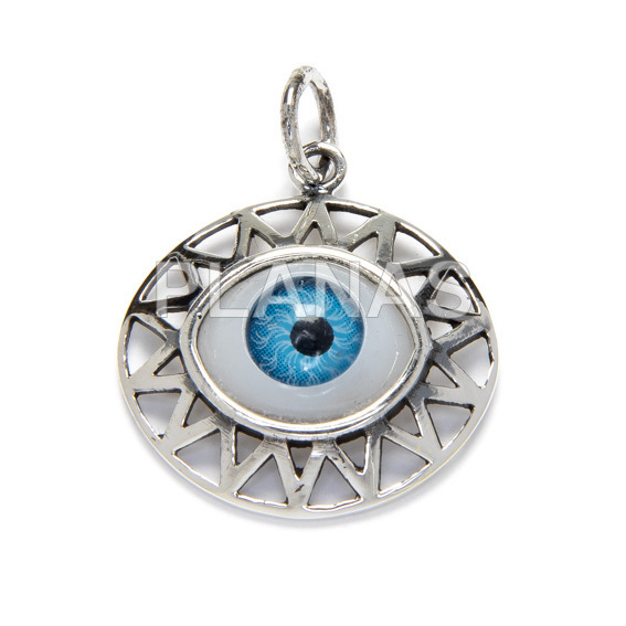 Sterling silver pendant. eye.