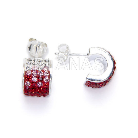 Pendientes en Plata de ley y Cristal.