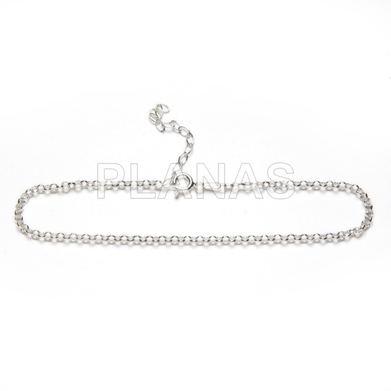 Rolo anklet in sterling silver.