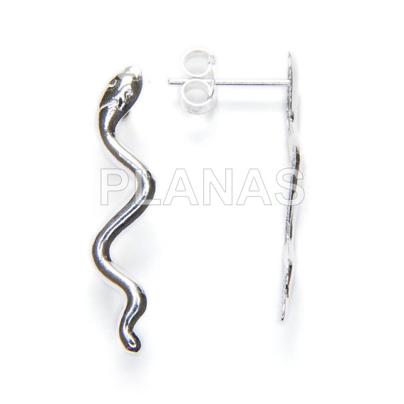 Pendientes en Plata de Ley.SERPIENTE.