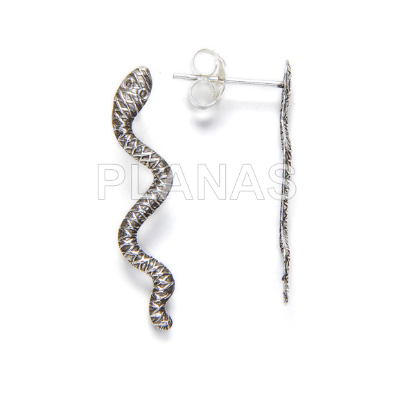 Pendientes en Plata de Ley.SERPIENTE.