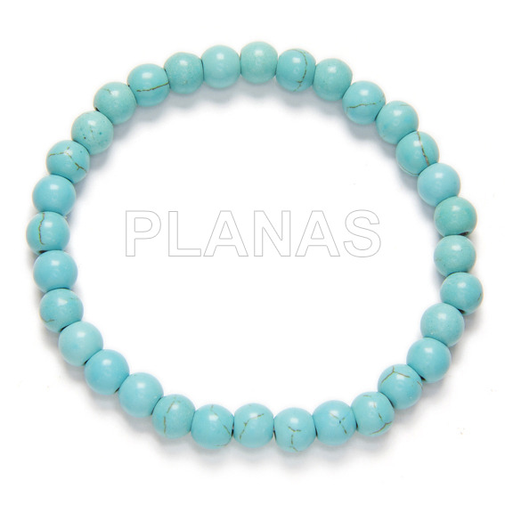 Elastic bracelet with minerals.turquoise.