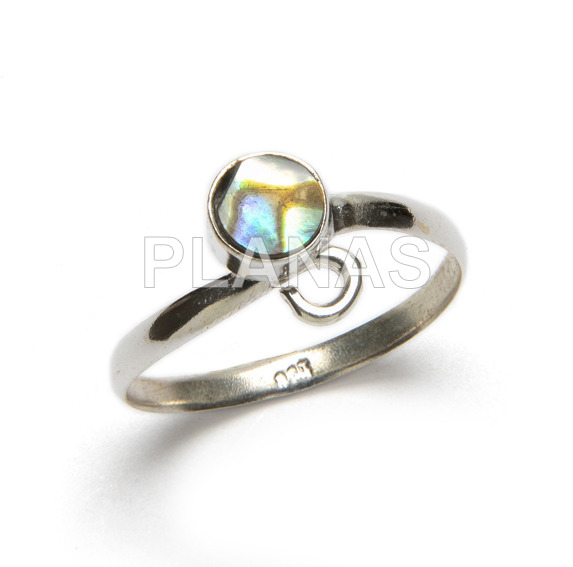 Ring in sterling silver and natural abalone.