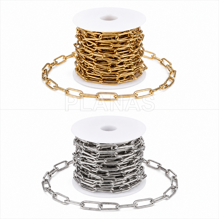 Bobina de 5m, Cadena eslabones en Acero Inoxidable 304 a metros.
