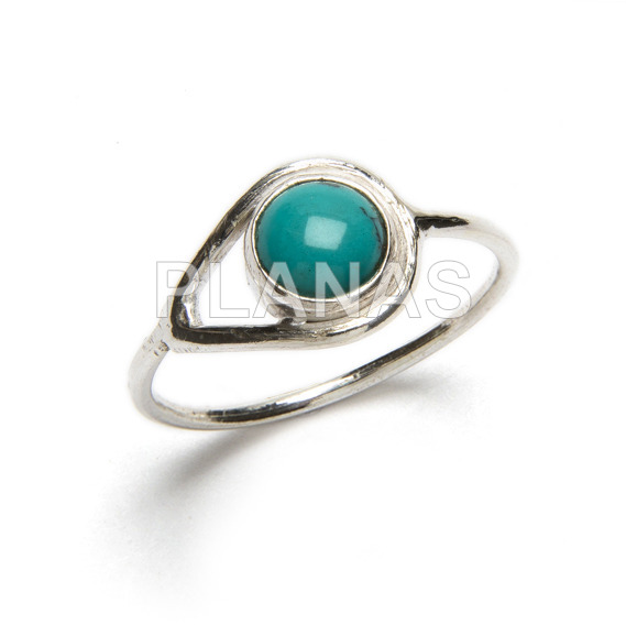 Ring in sterling silver and natural turquoise.
