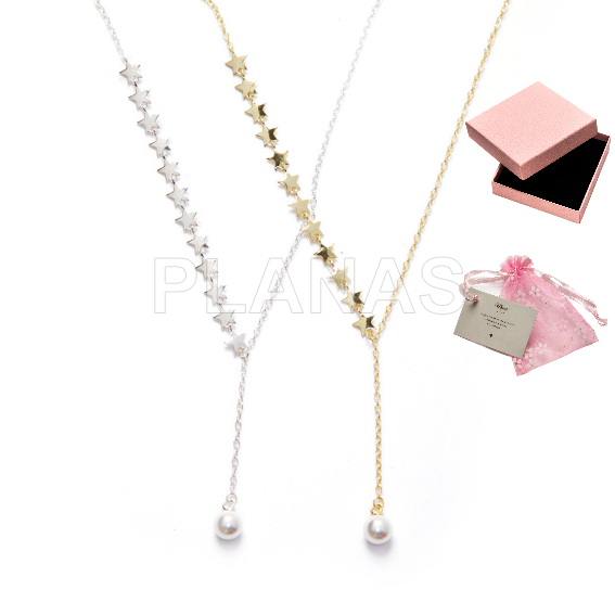 Pingente em prata de lei e pérola concha.