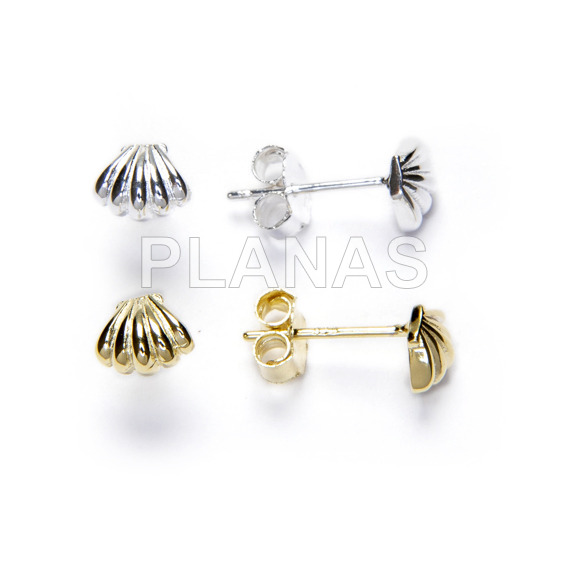 Pendientes en Plata de ley.CONCHA.