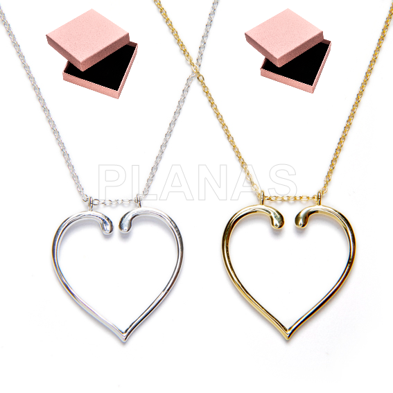 Colar em prata de lei. coraÇÃo.