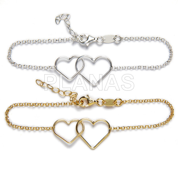 Sterling silver bracelet hearts.