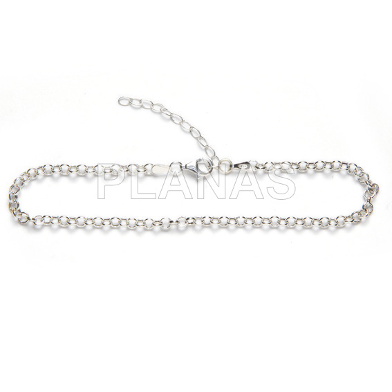 Rolo anklet in sterling silver.