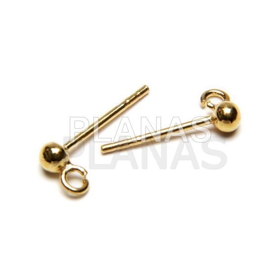 Stud earrings in sterling silver and 3mm gold plating.
