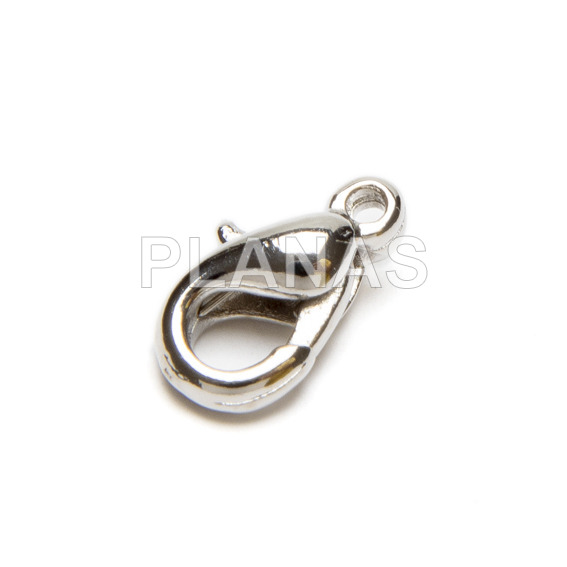 Rhodium brass carabiner.