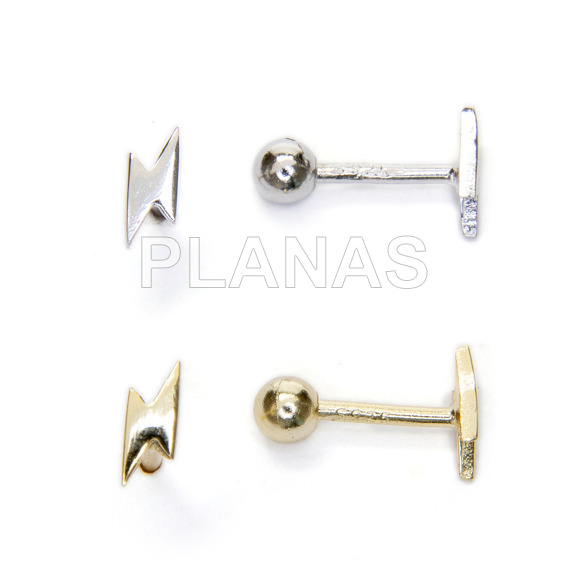 Rhodium plated sterling silver earrings with a 3mm screw closure.
