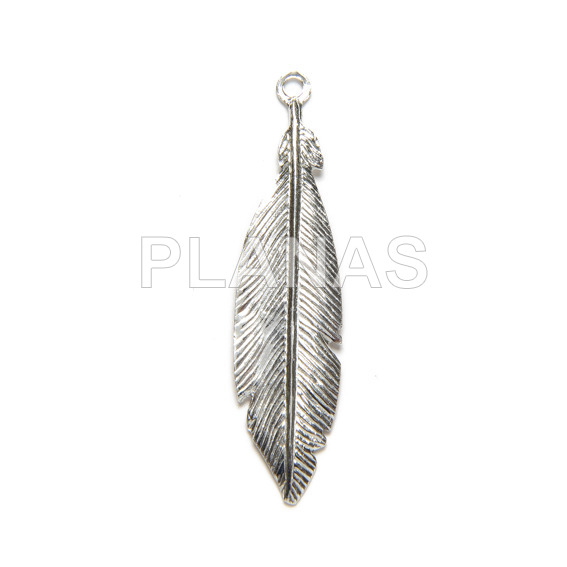Mini Colgante en Plata de ley. PLUMA.
