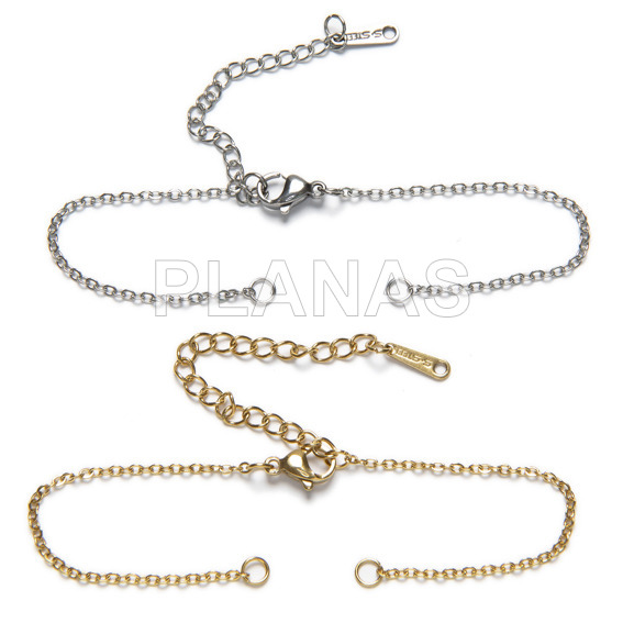 Pack de 5 unidades ,Base para pulsera en Acero Inoxidable. 