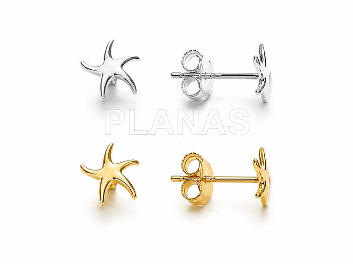 Pendientes en Plata de ley. ESTRELLA DE MAR.