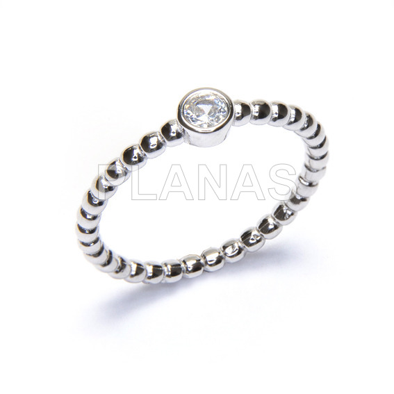 Ring in rhodium sterling silver and white zirconia.