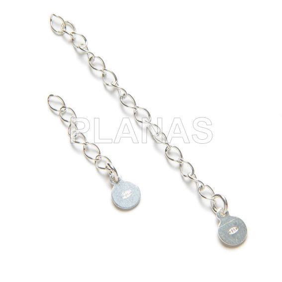 Sterling silver extension chain.