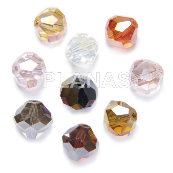 Faceted crystal ball. 12mm.