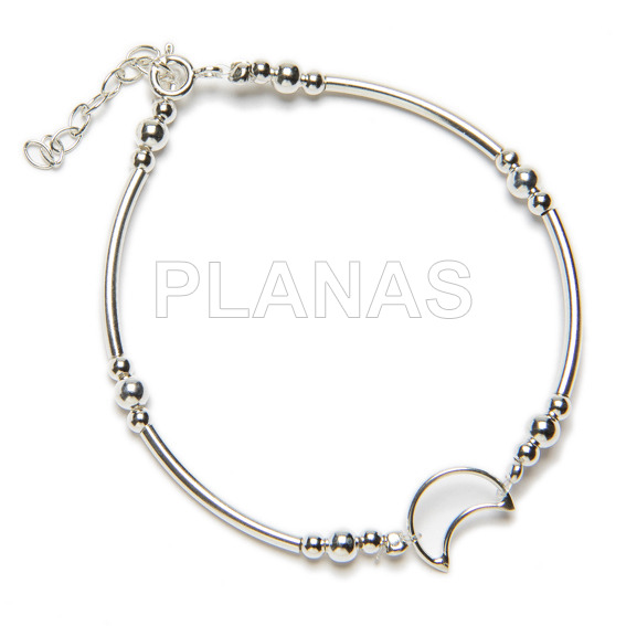 Pulsera en Plata de Ley.LUNA INVERTIDA.