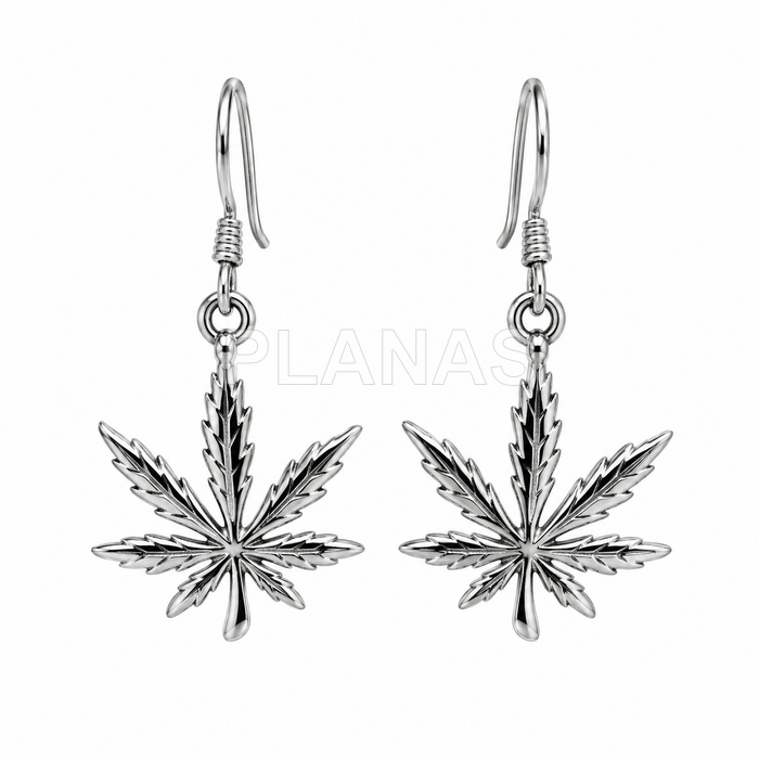 Pendientes en Plata de ley. MARIHUANA. 