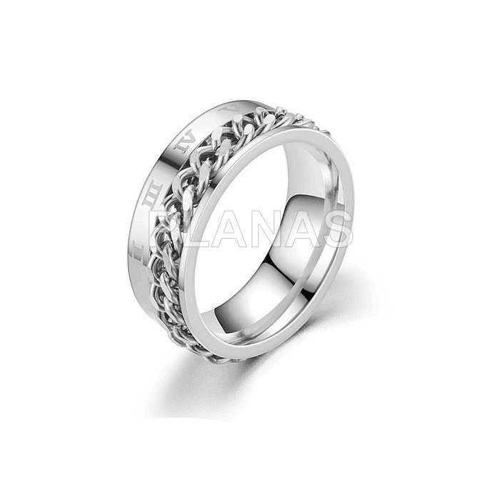 Rotating ring in stainless steel.