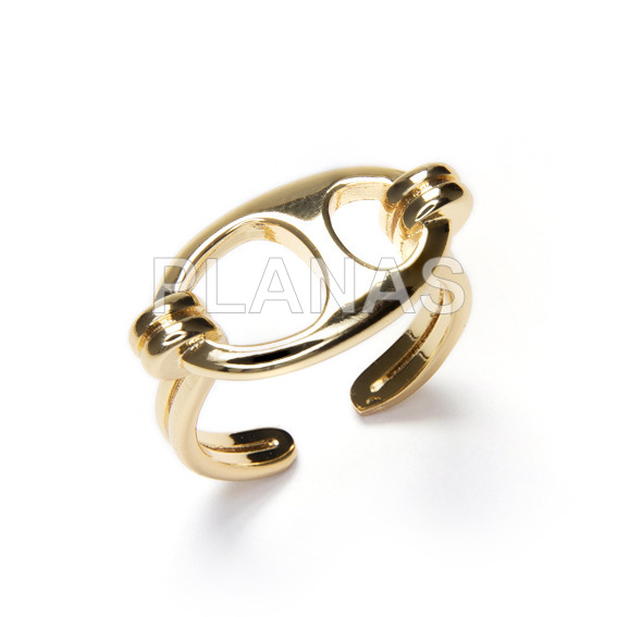Ring in stainless steel and gold bath.