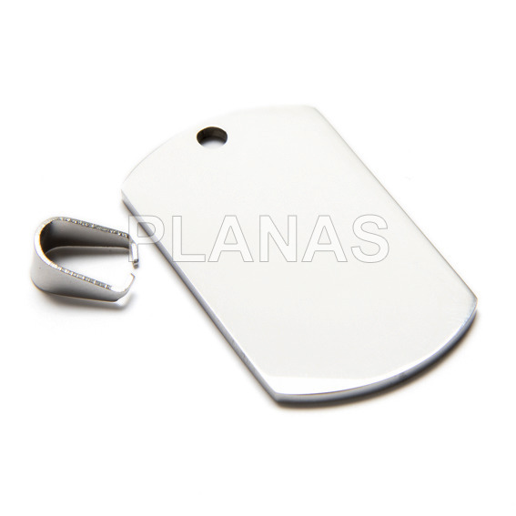 Colgante Placa Militar en Acero Inoxidable.