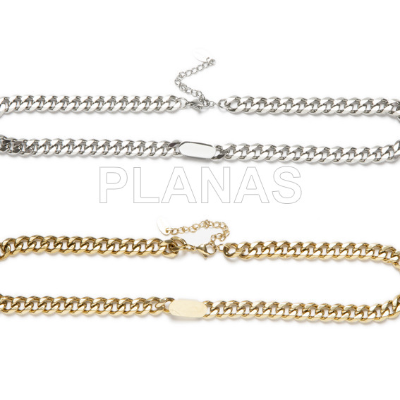 Stainless steel chain.