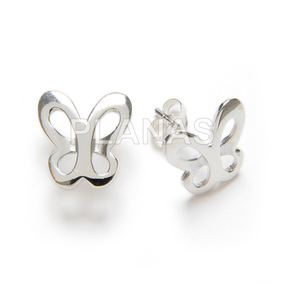 Pendientes en Plata de Ley. MARIPOSA. 