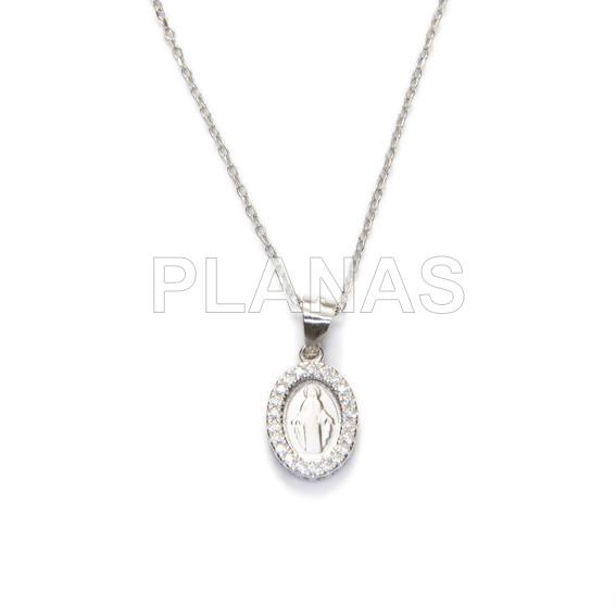 Rhodium plated sterling silver necklace.milagrosa.
