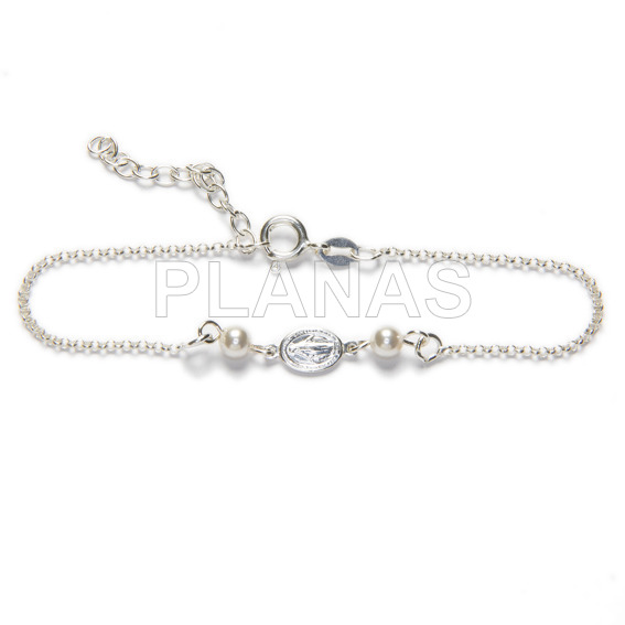 Bracelet in sterling silver and pearl sw 4mm. virgin.