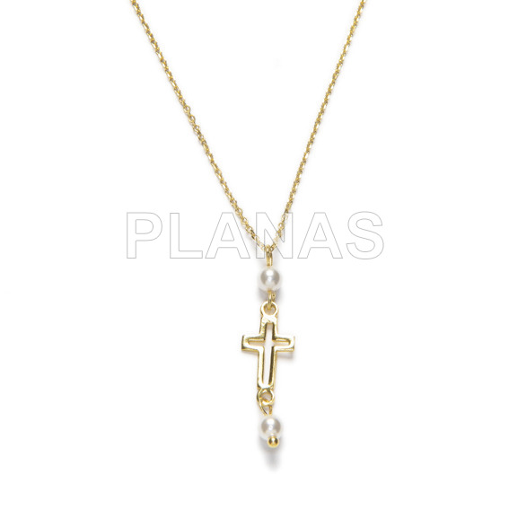 Necklace in sterling silver and gold plated.milagrosa.