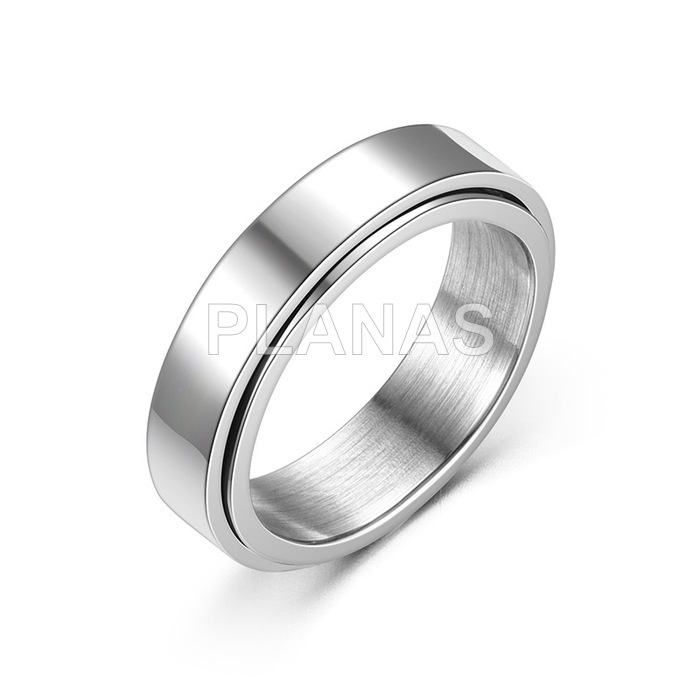Rotating ring in stainless steel.