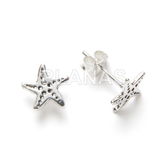 Sterling silver earrings. starfish.