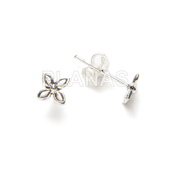 Pendientes en Plata de ley.FLOR.