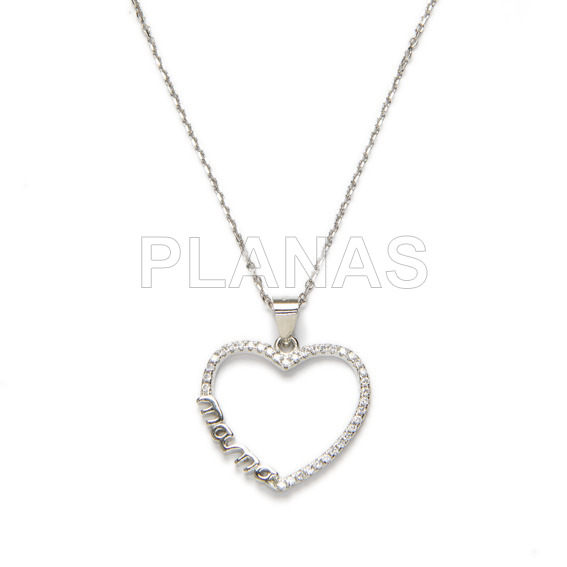 Collar en Plata de ley Rodiada y Circonitas.MAMA.