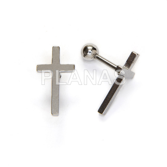 Titanium steel earrings.cross.