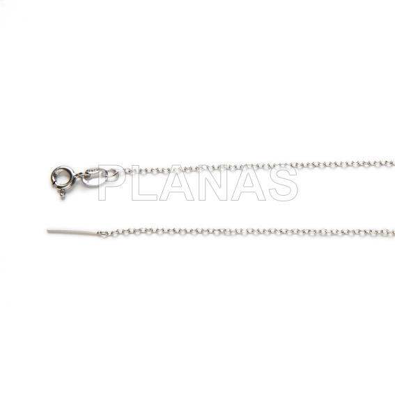 Open forced chain in rhodium plated sterling silver to finish.44+1cm.
