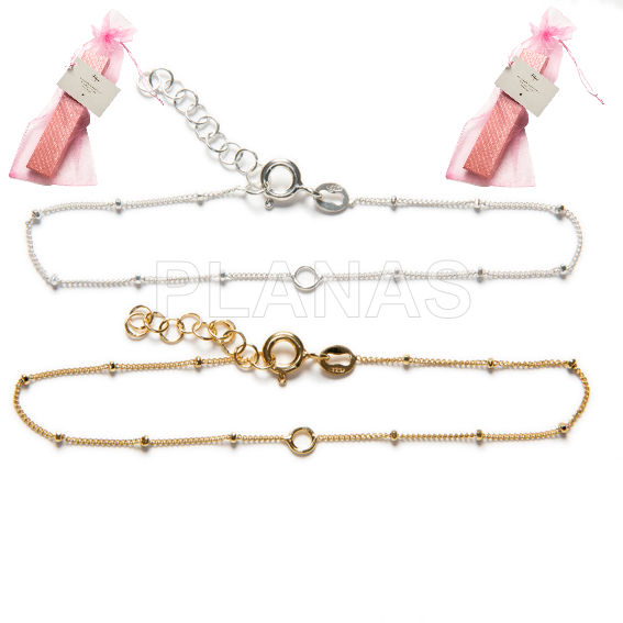 Pulseira em prata de lei. círculo.