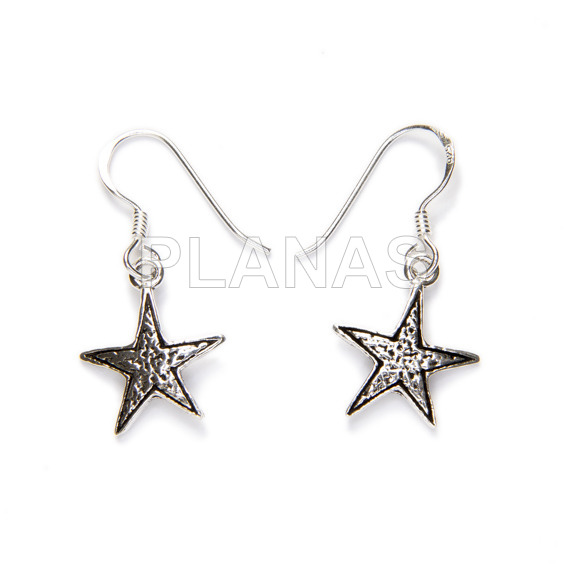 Pendientes en Plata de ley.ESTRELLA DE MAR.