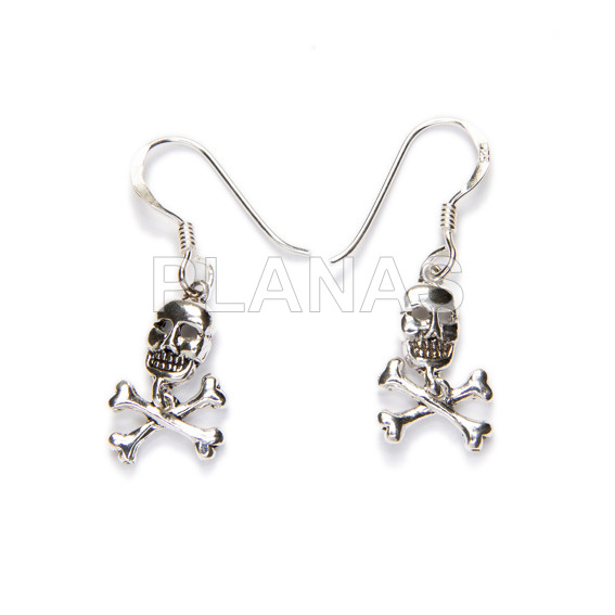 Pendientes en Plata de ley.CALAVERA.