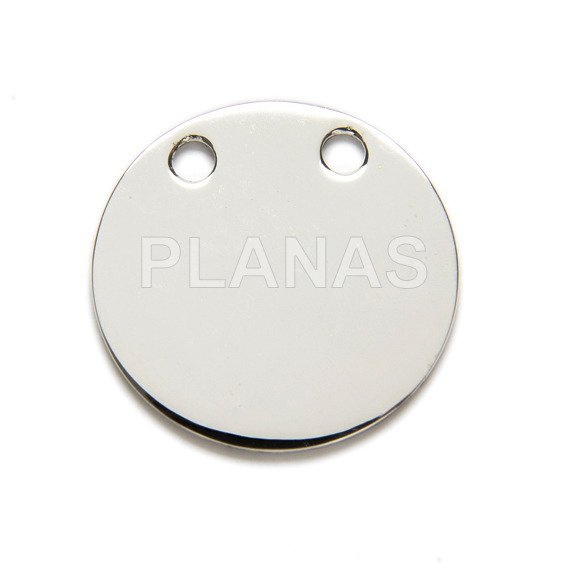 Round plate in sterling silver 18mm.