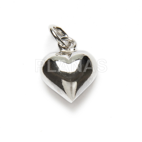 Mini sterling silver pendant. heart.