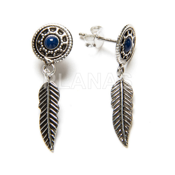 Sterling silver and lapizlazuli earrings.